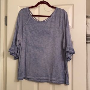 Cute blue shirt with bell sleeves